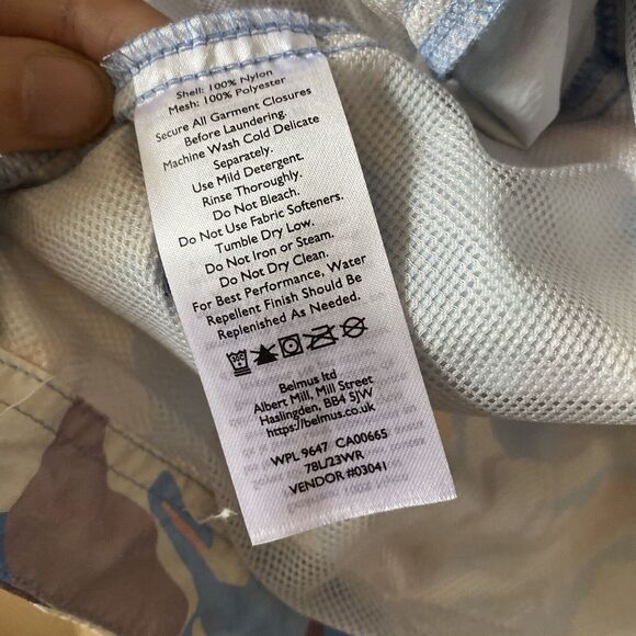 Eddie Bauer Jacket Womens PXL Windpac Peak Blue Marble‎ Shell Hooded Waist pack - Picture 8 of 13